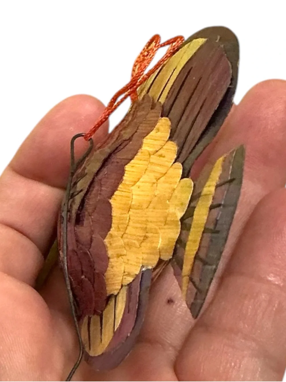 VTG Handcrafted Raffia Tropical Fish Christmas Ornament Detailed Features